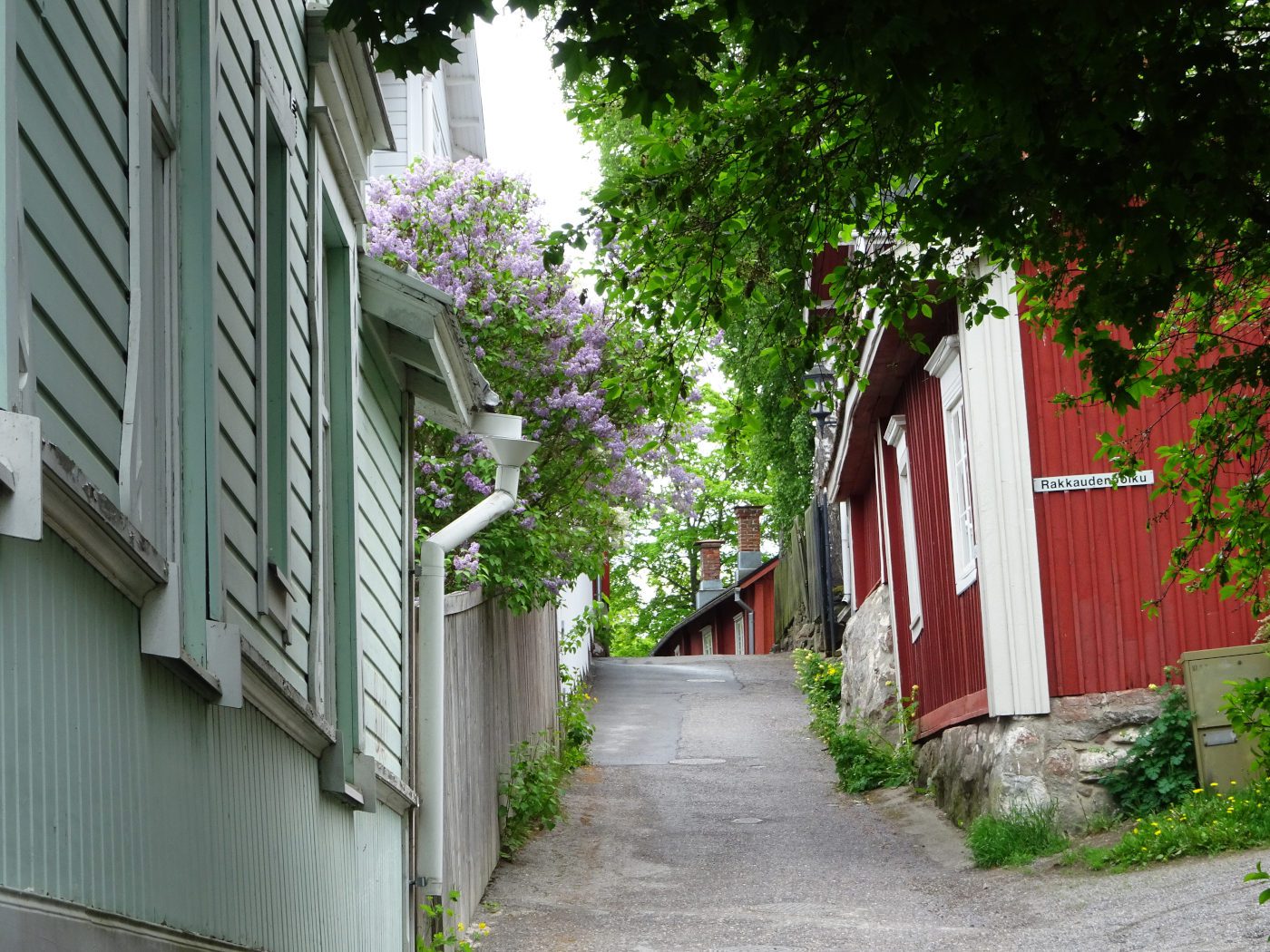 Path of love in Naantali old town.