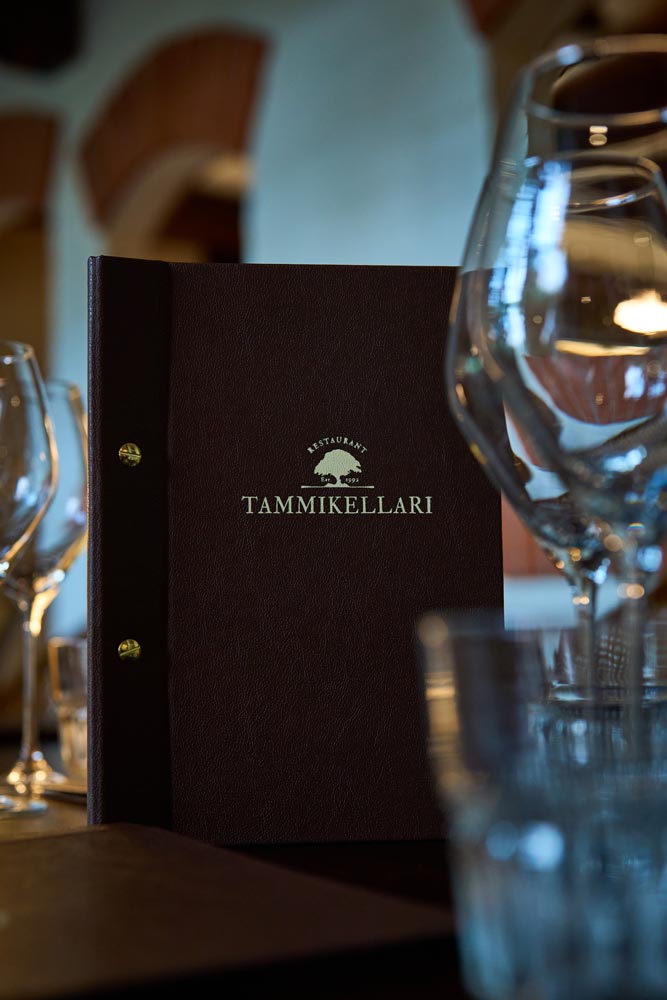 Tammikellari-ravintolan menu.