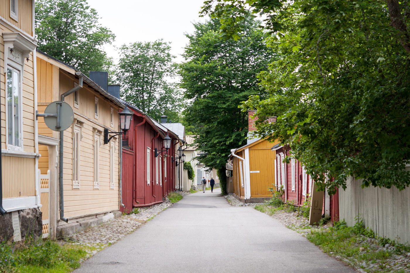 Old wooden houses in Naantali old town.