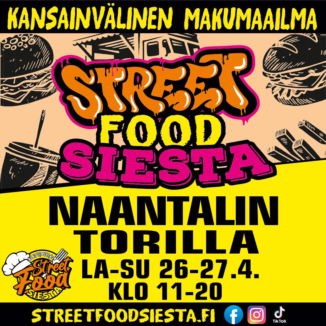 Street Food Siesta -tapahtuman kuvituskuva.